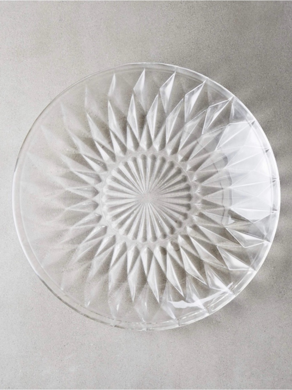 New! CB2 Clear Faceted Glass Plate 7.5”